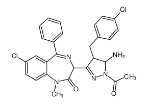 3-(1-acetyl-5-amino-4-(4-chlorobenzyl)-4,5-dihydro-1H-pyrazol-3-yl)-7-chloro-1-methyl-5-phenyl-1,3-dihydro-2H-benzo[e][1,4]diazepin-2-one CAS:678171-31-8 manufacturer & supplier