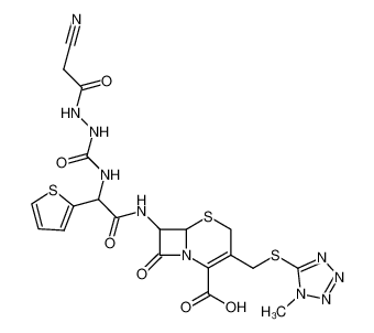 7-(2-(2-(2-cyanoacetyl)hydrazine-1-carboxamido)-2-(thiophen-2-yl)acetamido)-3-(((1-methyl-1H-tetrazol-5-yl)thio)methyl)-8-oxo-5-thia-1-azabicyclo[4.2.0]oct-2-ene-2-carboxylic acid CAS:67830-32-4 manufacturer & supplier