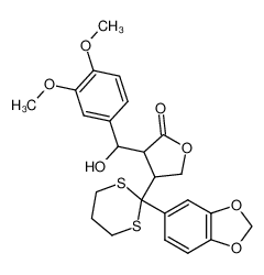 2-(3',4'-Dimethoxybenzil)-6-hydroxy-5-(1,3-dithian)-3-(3',4'-methylendioxybenzil)-butyrolacton CAS:67838-87-3 manufacturer & supplier