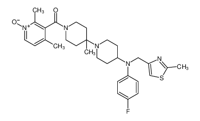 3-(4-((4-fluorophenyl)((2-methylthiazol-4-yl)methyl)amino)-4'-methyl-[1,4'-bipiperidine]-1'-carbonyl)-2,4-dimethylpyridine 1-oxide CAS:678974-96-4 manufacturer & supplier