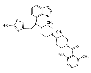 (2,6-dimethyl-phenyl)-{4'-methyl-4-[(1-metyl-1H-indol-7-yl)-(2-methyl-thizol-4-ylmethyl)-amino]-[1,4']bipieridinyl-1'-yl}-methanone CAS:678975-04-7 manufacturer & supplier