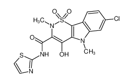 7-Chloro-2,5-dihydro-2,5-dimethyl-4-hydroxy-N-(2-thiazolyl)-1,2-thiazino[5,6-b]indole-3-carboxamide-1,1-dioxide CAS:67929-82-2 manufacturer & supplier