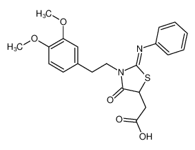 2-[3-[2-(3,4-dimethoxyphenyl)ethyl]-4-oxo-2-phenylimino-1,3-thiazolidin-5-yl]acetic acid CAS:67931-64-0 manufacturer & supplier