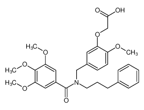 2-(2-methoxy-5-((3,4,5-trimethoxy-N-(3-phenylpropyl)benzamido)methyl)phenoxy)acetic acid CAS:679790-01-3 manufacturer & supplier