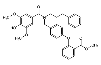 methyl 2-(4-((4-hydroxy-3,5-dimethoxy-N-(3-phenylpropyl)benzamido)methyl)phenoxy)benzoate CAS:679791-58-3 manufacturer & supplier