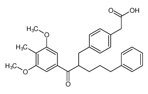 2-(4-(2-(3,5-dimethoxy-4-methylbenzoyl)-5-phenylpentyl)phenyl)acetic acid CAS:679792-84-8 manufacturer & supplier