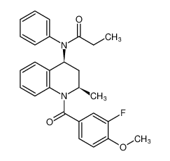 rel-N-((2R,4S)-1-(3-fluoro-4-methoxybenzoyl)-2-methyl-1,2,3,4-tetrahydroquinolin-4-yl)-N-phenylpropionamide CAS:679806-44-1 manufacturer & supplier