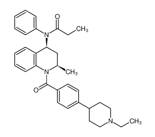 rel-N-((2R,4S)-1-(4-(1-ethylpiperidin-4-yl)benzoyl)-2-methyl-1,2,3,4-tetrahydroquinolin-4-yl)-N-phenylpropionamide CAS:679806-76-9 manufacturer & supplier