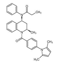 Propanamide,N-[(2R,4S)-1-[4-(2,5-dimethyl-1H-pyrrol-1-yl)benzoyl]-1,2,3,4-tetrahydro-2-methyl-4-quinolinyl]-N-phenyl-, rel- CAS:679806-88-3 manufacturer & supplier