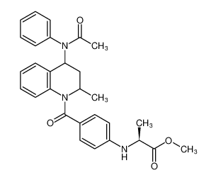 L-Alanine,N-[4-[[4-(acetylphenylamino)-3,4-dihydro-2-methyl-1(2H)-quinolinyl]carbonyl]phenyl]-, methyl ester CAS:679806-94-1 manufacturer & supplier