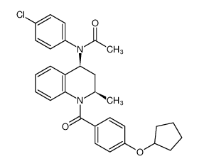 rel-N-(4-chlorophenyl)-N-((2R,4S)-1-(4-(cyclopentyloxy)benzoyl)-2-methyl-1,2,3,4-tetrahydroquinolin-4-yl)acetamide CAS:679808-01-6 manufacturer & supplier