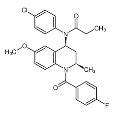 rel-N-(4-chlorophenyl)-N-((2R,4S)-1-(4-fluorobenzoyl)-6-methoxy-2-methyl-1,2,3,4-tetrahydroquinolin-4-yl)propionamide CAS:679808-16-3 manufacturer & supplier