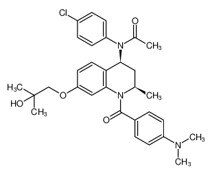 rel-N-(4-chlorophenyl)-N-((2R,4S)-1-(4-(dimethylamino)benzoyl)-7-(2-hydroxy-2-methylpropoxy)-2-methyl-1,2,3,4-tetrahydroquinolin-4-yl)acetamide CAS:679808-49-2 manufacturer & supplier