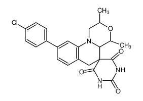 Spiro[[1,4]oxazino[4,3-a]quinoline-5(6H),5'(2'H)-pyrimidine]-2',4',6'(1'H,3'H)-trione, 9-(4-chlorophenyl)-1,2,4,4a-tetrahydro-2,4-dimethyl- CAS:679840-53-0 manufacturer & supplier