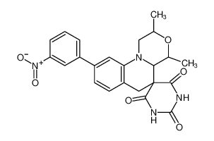 Spiro[[1,4]oxazino[4,3-a]quinoline-5(6H),5'(2'H)-pyrimidine]-2',4',6'(1'H,3'H)-trione, 1,2,4,4a-tetrahydro-2,4-dimethyl-9-(3-nitrophenyl)- CAS:679840-57-4 manufacturer & supplier