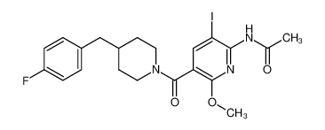 N-{5-[4-(4-fluoro-benzyl)-piperidine-1-carbonyl]-3-iodo-6-methoxy-pyridin-2-yl}-acetamide CAS:680208-00-8 manufacturer & supplier