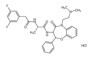 (2S)-2-(2-(3,5-difluorophenyl)acetamido)-N-(5-(2-(dimethylamino)ethyl)-4-oxo-2-phenyl-2,3,4,5-tetrahydrobenzo[b][1,4]oxazepin-3-yl)propanamide hydrochloride CAS:680228-34-6 manufacturer & supplier