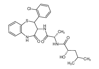 N1-[2-(2-chlorophenyl)-4-oxo-2,3,4,5-tetrahydro-1,5-benzothiazepin-3-yl]-N2-[(2S)-2-hydroxy-4-methyl-1-oxopentyl]-L-alaninamide CAS:680228-75-5 manufacturer & supplier