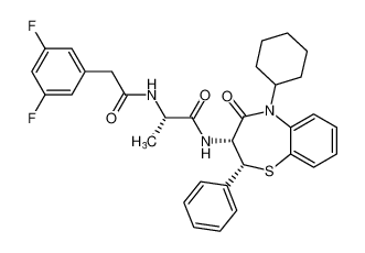 (S)-N-((2R,3R)-5-cyclohexyl-4-oxo-2-phenyl-2,3,4,5-tetrahydrobenzo[b][1,4]thiazepin-3-yl)-2-(2-(3,5-difluorophenyl)acetamido)propanamide CAS:680229-21-4 manufacturer & supplier