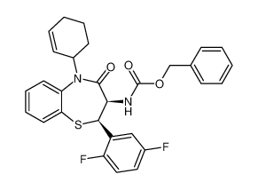 rel-benzyl ((2R,3R)-5-(cyclohex-2-en-1-yl)-2-(2,5-difluorophenyl)-4-oxo-2,3,4,5-tetrahydrobenzo[b][1,4]thiazepin-3-yl)carbamate CAS:680230-05-1 manufacturer & supplier