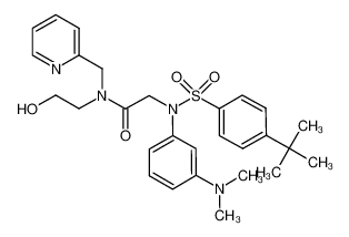 2-[(4-tert-butyl-benzenesulfonyl)-(3-dimethylamino-phenyl)-amino]-N-(2-hydroxy-ethyl)-N-pyridin-2-ylmethyl-acetamide CAS:680589-96-2 manufacturer & supplier