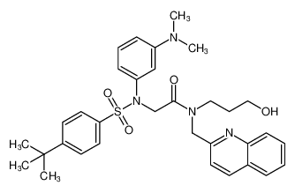 2-((4-(tert-butyl)-N-(3-(dimethylamino)phenyl)phenyl)sulfonamido)-N-(3-hydroxypropyl)-N-(quinolin-2-ylmethyl)acetamide CAS:680589-99-5 manufacturer & supplier