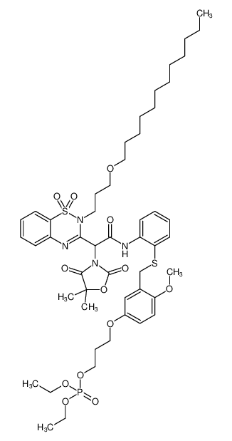 Phosphoric acid,3-[3-[[[2-[[(5,5-dimethyl-2,4-dioxo-3-oxazolidinyl)[2-[3-(dodecyloxy)propyl]-1,1-dioxido-2H-1,2,4-benzothiadiazin-3-yl]acetyl]amino]phenyl]thio]methyl]-4-methoxyphenoxy]propyl diethyl ester CAS:680609-44-3 manufacturer & supp