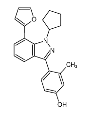 4-[1-cyclopentyl-7-(furan-2-yl)-1H-indazol-3-yl]-3-methylphenol CAS:680614-33-9 manufacturer & supplier