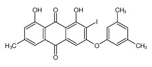 3-(3,5-dimethylphenoxy)-1,8-dihydroxy-2-iodo-6-methylanthracene-9,10-dione CAS:680980-54-5 manufacturer & supplier