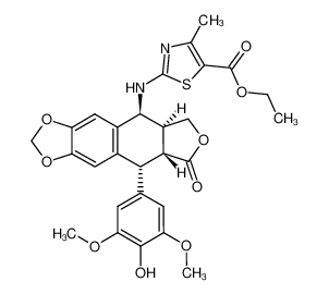 4'-O-demethyl-4β-(5'-ethoxycarbonyl-4'-methyl-2'-thiazolylamino)-4-desoxypodophyllotoxin CAS:681138-15-8 manufacturer & supplier