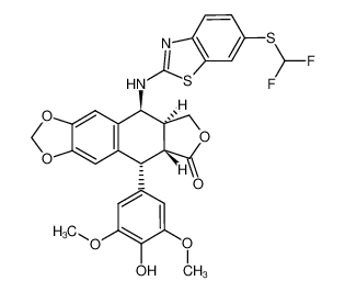 (5R,5aR,8aS,9S)-9-((6-((difluoromethyl)thio)benzo[d]thiazol-2-yl)amino)-5-(4-hydroxy-3,5-dimethoxyphenyl)-5,8,8a,9-tetrahydrofuro[3',4':6,7]naphtho[2,3-d][1,3]dioxol-6(5aH)-one CAS:681138-47-6 manufacturer & supplier