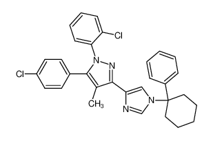 5-(4-chloro-phenyl)-1-(2-chloro-phenyl)-4-methyl-3-[1-(1-phenyl-cyclohexyl)-1H-imidazol-4-yl]-1H-pyrazole CAS:681178-40-5 manufacturer & supplier