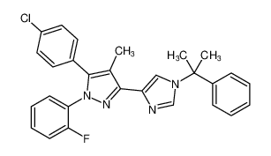 5-(4-chlorophenyl)-1-(2-fluorophenyl)-4-methyl-3-(1-(2-phenylpropan-2-yl)-1H-imidazol-4-yl)-1H-pyrazole CAS:681178-54-1 manufacturer & supplier