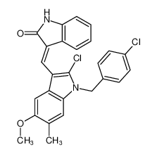 (E)-3-((2-chloro-1-(4-chlorobenzyl)-5-methoxy-6-methyl-1H-indol-3-yl)methylene)indolin-2-one CAS:681230-70-6 manufacturer & supplier