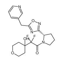 (S)-2,2-difluoro-2-(4-hydroxytetrahydro-2H-pyran-4-yl)-1-(2-(5-(pyridin-3-ylmethyl)-1,2,4-oxadiazol-3-yl)pyrrolidin-1-yl)ethan-1-one CAS:681239-20-3 manufacturer & supplier