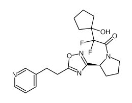 (S)-2,2-difluoro-2-(1-hydroxycyclopentyl)-1-(2-(5-(2-(pyridin-3-yl)ethyl)-1,2,4-oxadiazol-3-yl)pyrrolidin-1-yl)ethan-1-one CAS:681239-34-9 manufacturer & supplier