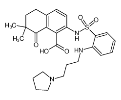 7,7-dimethyl-8-oxo-2-{[(2-{[3-(1-pyrrolidinyl)propyl]amino}phenyl)sulfonyl]amino}-5,6,7,8-tetrahydro-1-naphthalenecarboxylic acid CAS:681243-87-8 manufacturer & supplier