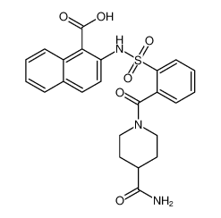 2-((2-(4-carbamoylpiperidine-1-carbonyl)phenyl)sulfonamido)-1-naphthoic acid CAS:681243-91-4 manufacturer & supplier