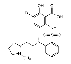 3-bromo-2-hydroxy-6-((2-((2-(1-methylpyrrolidin-2-yl)ethyl)amino)phenyl)sulfonamido)benzoic acid CAS:681243-94-7 manufacturer & supplier