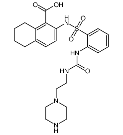 2-((2-(3-(2-(piperazin-1-yl)ethyl)ureido)phenyl)sulfonamido)-5,6,7,8-tetrahydronaphthalene-1-carboxylic acid CAS:681244-38-2 manufacturer & supplier