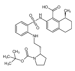 (S)-2-((2-((2-((S)-1-(tert-butoxycarbonyl)pyrrolidin-2-yl)ethyl)amino)phenyl)sulfonamido)-8-methyl-5,6,7,8-tetrahydronaphthalene-1-carboxylic acid CAS:681244-94-0 manufacturer & supplier