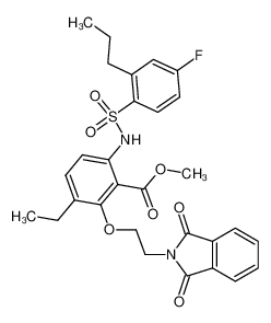 methyl 2-[2-(1,3-dioxo-1,3-dihydro-2H-isoindol-2-yl)ethoxy]-3-ethyl-6-{[(4-fluoro-2-propylphenyl)sulfonyl]amino}benzoate CAS:681248-20-4 manufacturer & supplier