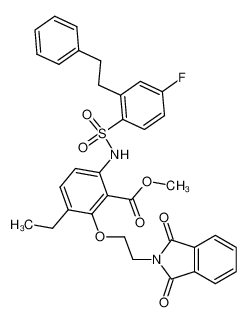 methyl 2-[2-(1,3-dioxo-1,3-dihydro-2H-isoindol-2-yl)ethoxy]-3-ethyl-6-({[4-fluoro-2-(2-phenylethyl)phenyl]sulfonyl}amino)benzoate CAS:681248-22-6 manufacturer & supplier