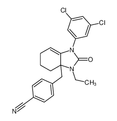 4-((1-(3,5-dichlorophenyl)-3-ethyl-2-oxo-1,2,3,4,5,6-hexahydro-3aH-benzo[d]imidazol-3a-yl)methyl)benzonitrile CAS:681261-20-1 manufacturer & supplier