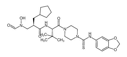 N-{1S-[4-(benzo[1,3]dioxol-5-ylthiocarbamoyl)-piperazine-1-carbonyl]-2,2-dimethyl-propyl}-2R-cyclopentylmethyl-3-(formyl-hydroxy-amino)-propionamide CAS:681261-51-8 manufacturer & supplier