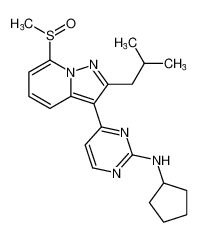 N-cyclopentyl-4-(2-isobutyl-7-(methylsulfinyl)pyrazolo[1,5-a]pyridin-3-yl)pyrimidin-2-amine CAS:681261-95-0 manufacturer & supplier