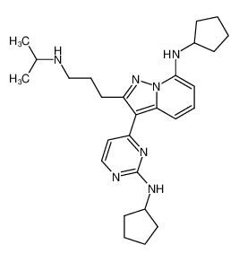 N-cyclopentyl-3-[2-(cyclopentylamino)-4-pyrimidinyl]-2-[3-(isopropylamino)propyl]pyrazolo[1,5-a]pyridin-7-amine CAS:681262-14-6 manufacturer & supplier