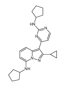 N-cyclopentyl-3-[2-(cyclopentylamino)pyrimidin-4-yl]-2-cyclopropylpyrazolo[1,5-a]pyridin-7-amine CAS:681262-22-6 manufacturer & supplier