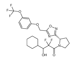 3-cyclohexyl-2,2-difluoro-3-hydroxy-1-((S)-2-(5-((3-(trifluoromethoxy)phenoxy)methyl)-1,2,4-oxadiazol-3-yl)pyrrolidin-1-yl)propan-1-one CAS:681262-87-3 manufacturer & supplier