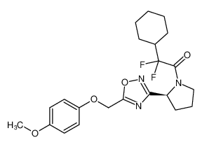 (S)-2-cyclohexyl-2,2-difluoro-1-(2-(5-((4-methoxyphenoxy)methyl)-1,2,4-oxadiazol-3-yl)pyrrolidin-1-yl)ethan-1-one CAS:681263-11-6 manufacturer & supplier